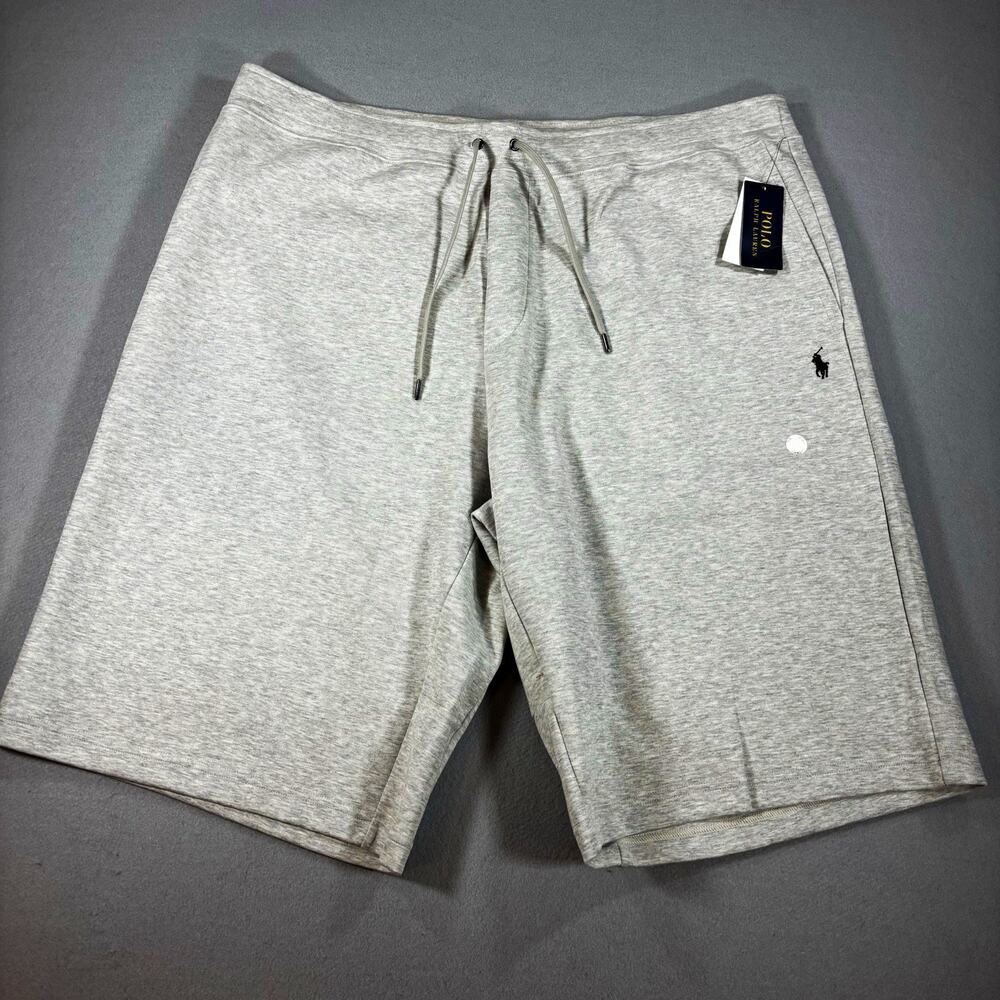 NWT Polo Ralph Lauren Sweat Shorts Men's 3XLT Gray Knit Cotton Metal Drawstring